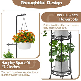 CZWL&HG supports 4 potted plants with adjustable 2-tier layout.