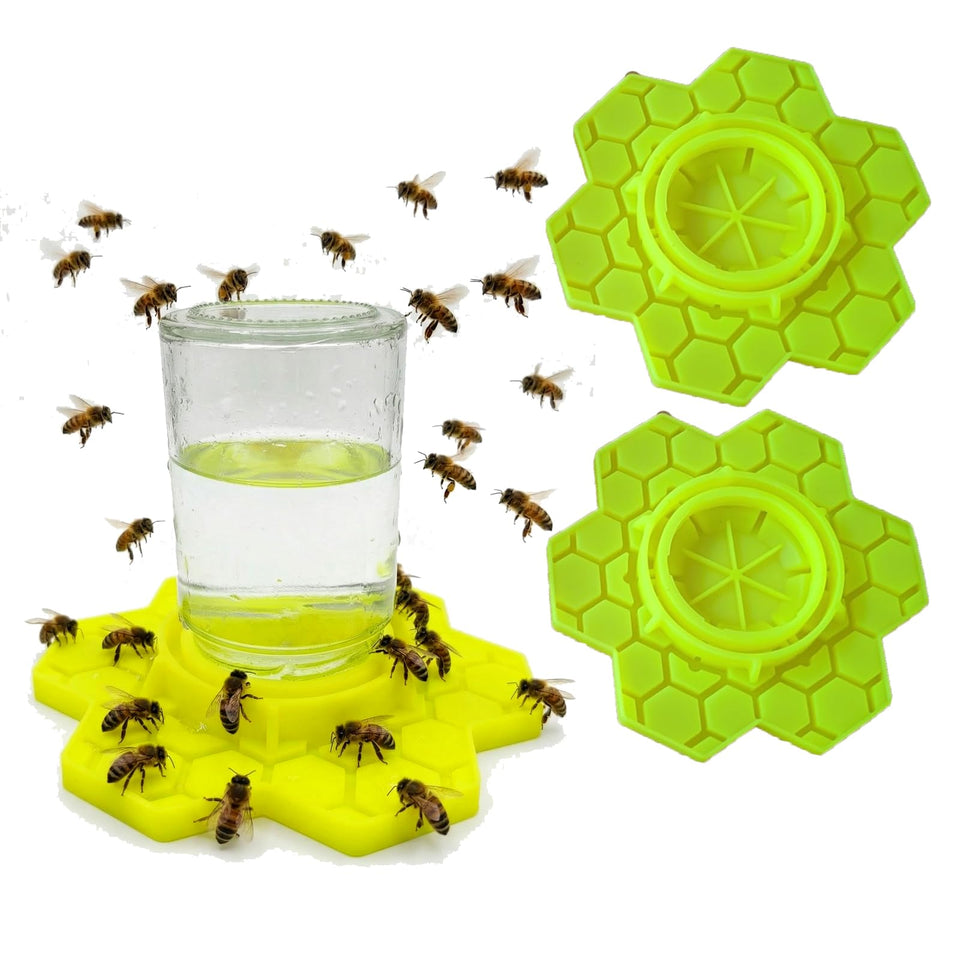 Dabkanna bee feeder on mason jar shows regular and wide-mouth compatibility for gardens.