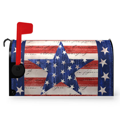 Dacawin america flag mailbox cover with star design for 21x18 inch outdoor use.