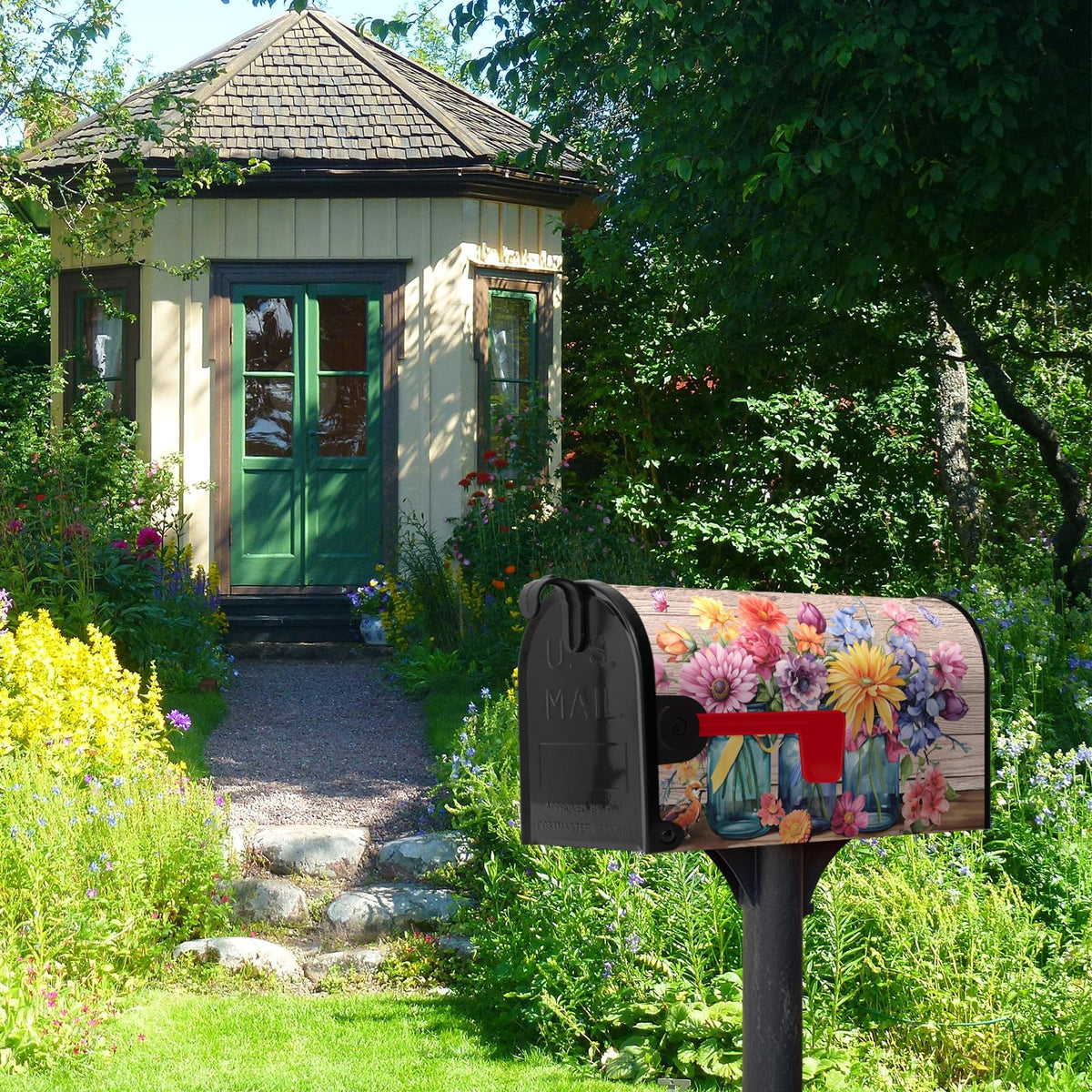 Dacawin colorful flowers mailbox cover for stylish outdoor decor