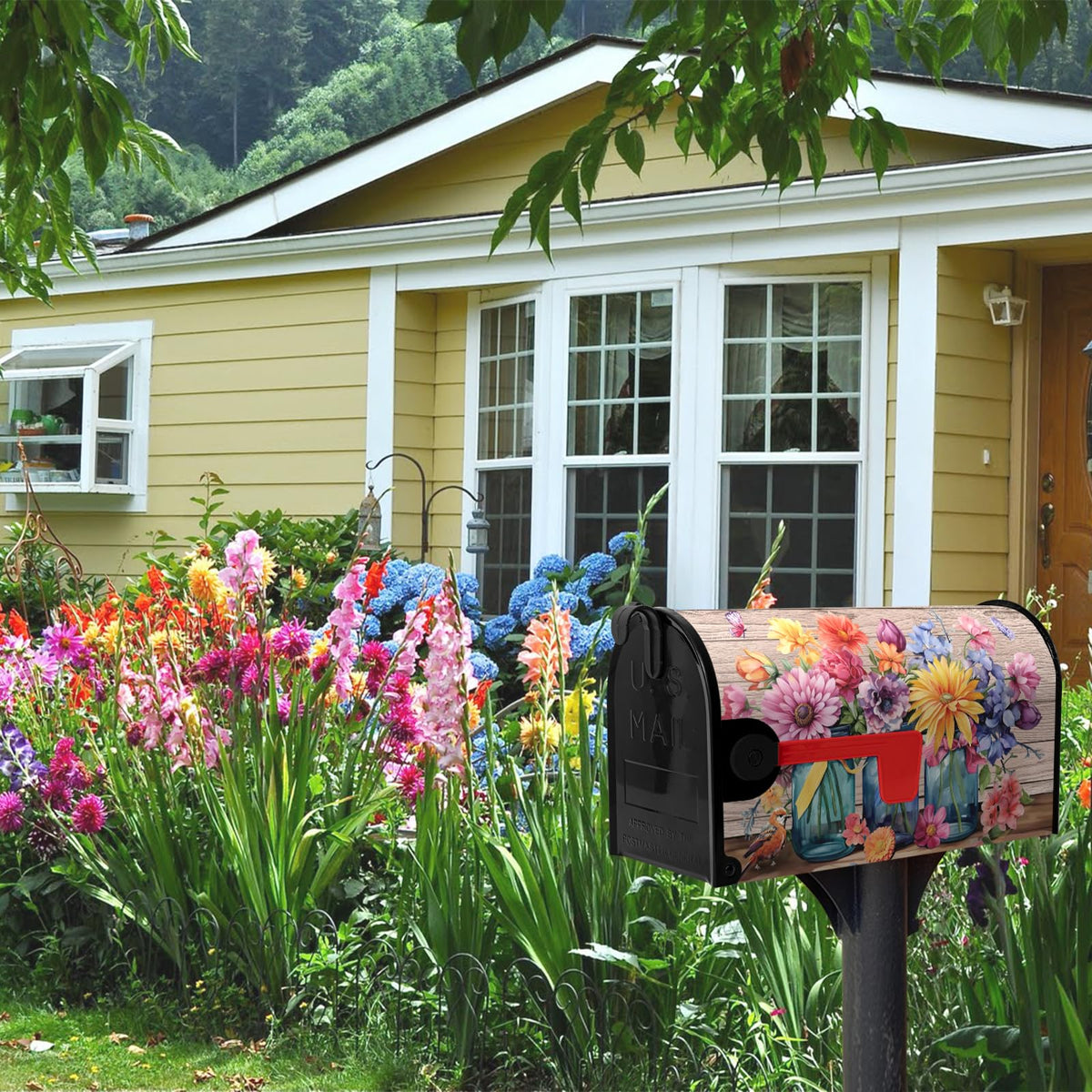 Dacawin daisy pattern mailbox cover adds cheerful porch charm