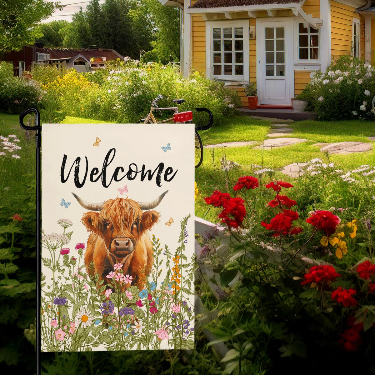 Dacawin spring flag decor for decks and patios.