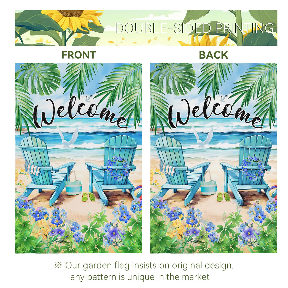 Dacawin Hawaii-inspired flag welcomes guests with tropical flair outdoors.