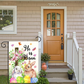 Dacawin He Is Risen Easter flag brightens front yard for spring