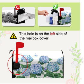 Magnetic ends of Dacawin hydrangea cover secure to mailbox