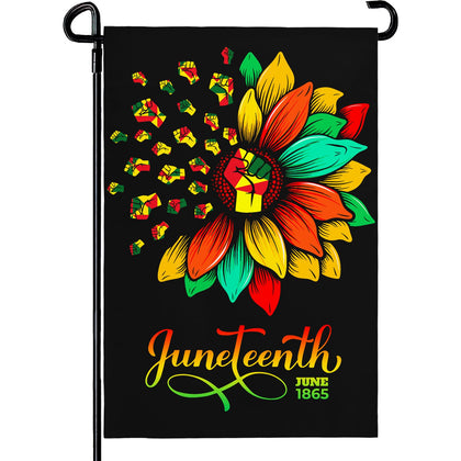 Dacawin Juneteenth flag, double-sided 12x18, visible from both sides in outdoor spaces.