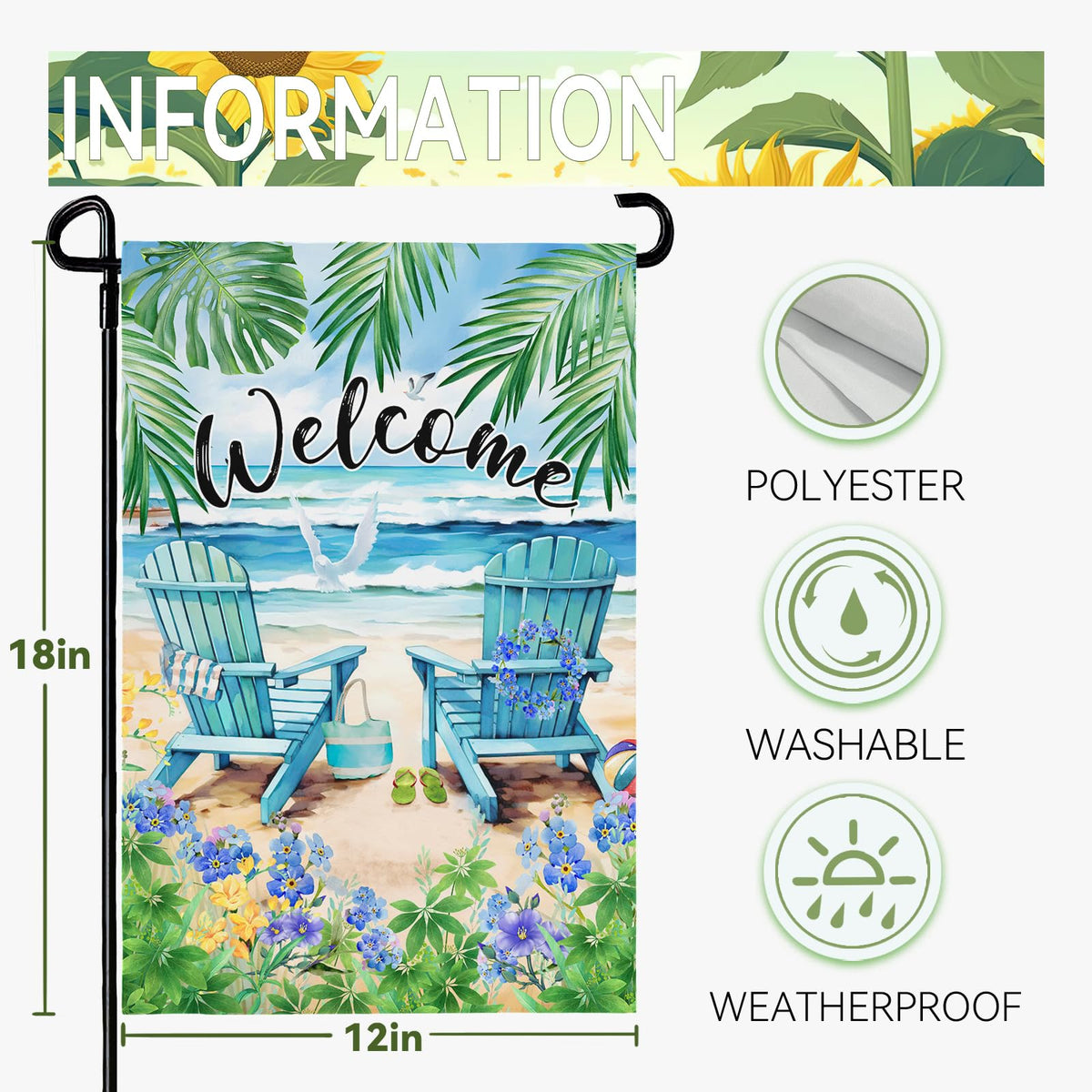 Dacawin 12x18 flag fits most standard stands for quick seasonal setup.