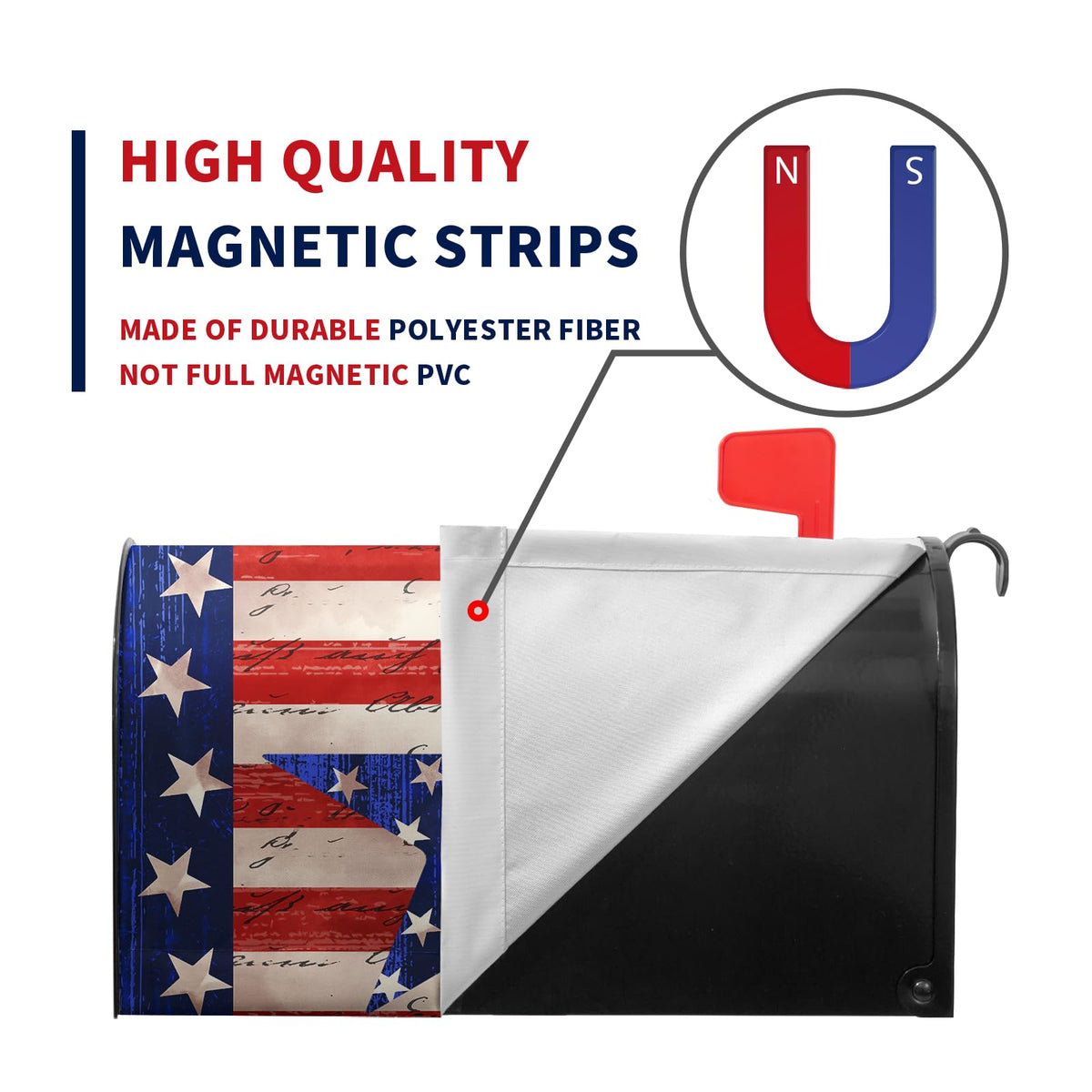 Dacawin patriotic star mailbox cover highlights outdoor curb appeal.