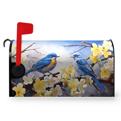 Dacawin spring bluebird mailbox cover with vibrant floral pattern for curb appeal.