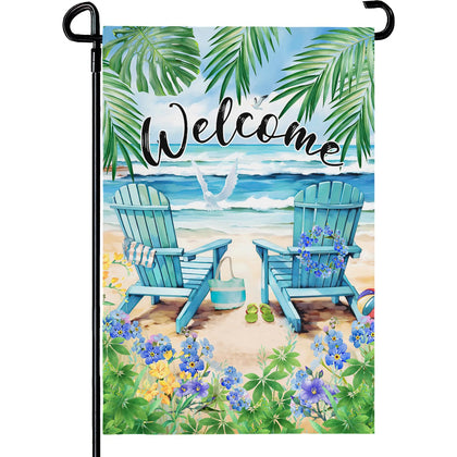 Dacawin summer flag front view, bright colors ideal for porch or garden decor.