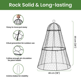 Powder-coated rust-resistant mesh ensures durable protection with breathable airflow