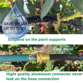 Daé ground stakes secure the hose for targeted root-zone watering