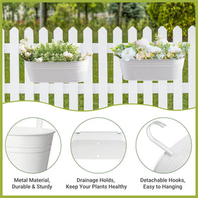 Dahey countryside decor planter brightening a wall with blooms.