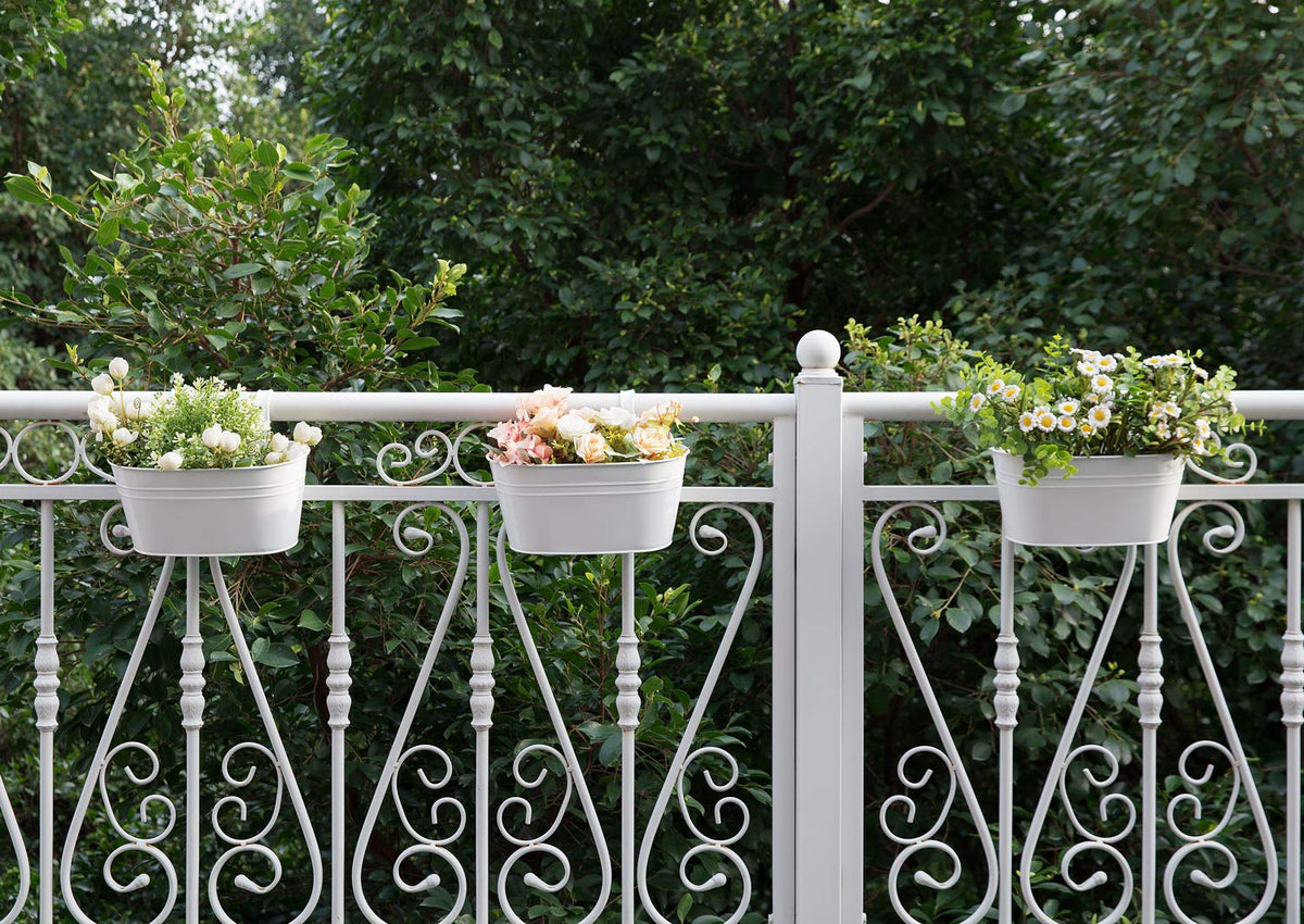 Dahey planters with drainage holes promote healthy water flow.