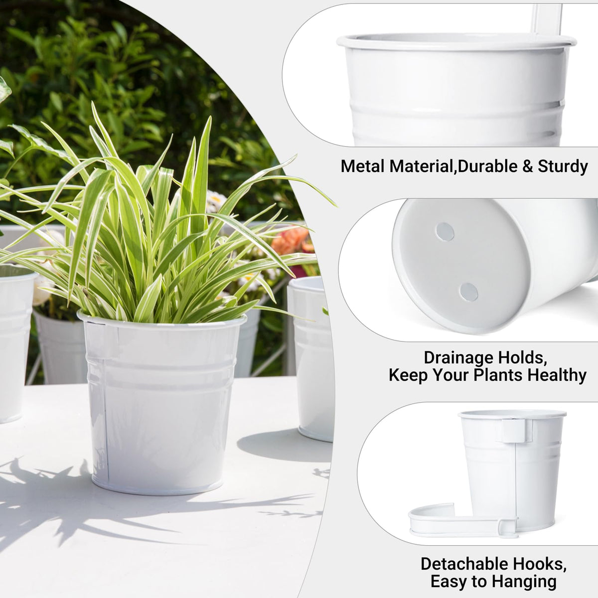 Dahey planter featuring drainage hole for soil ventilation