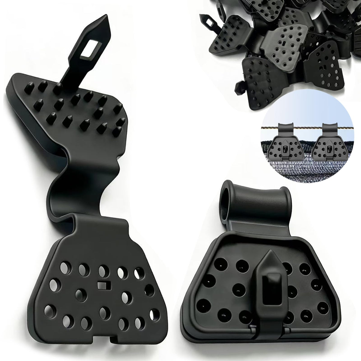 DAILJMON dual-buckle shade clip provides secure grip for shade fabrics.