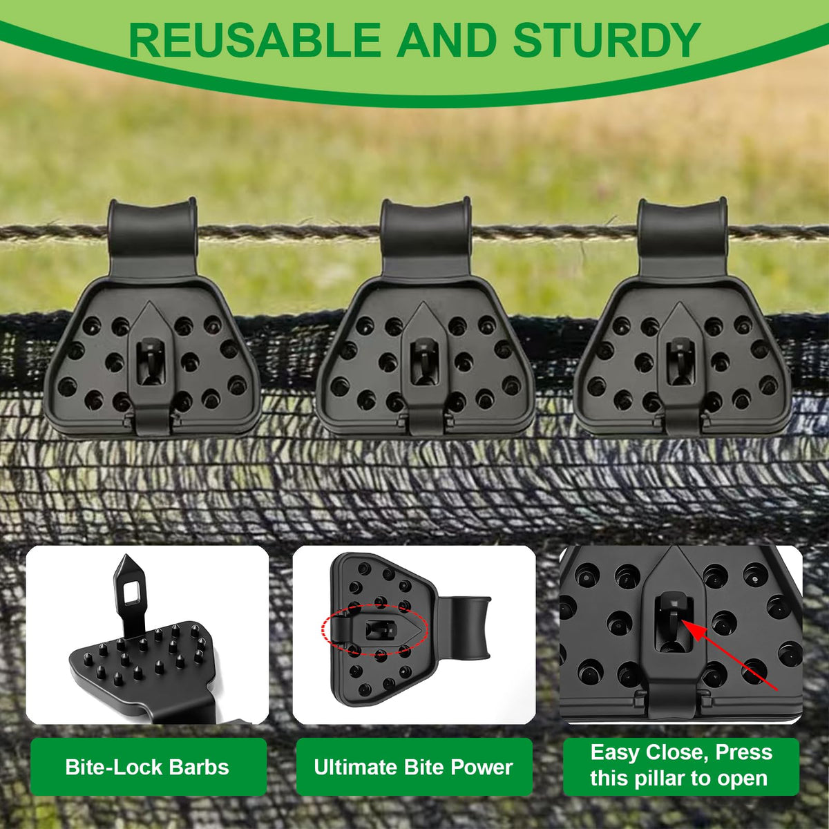 DAILJMON universal mesh clip fits various fabrics without tearing.