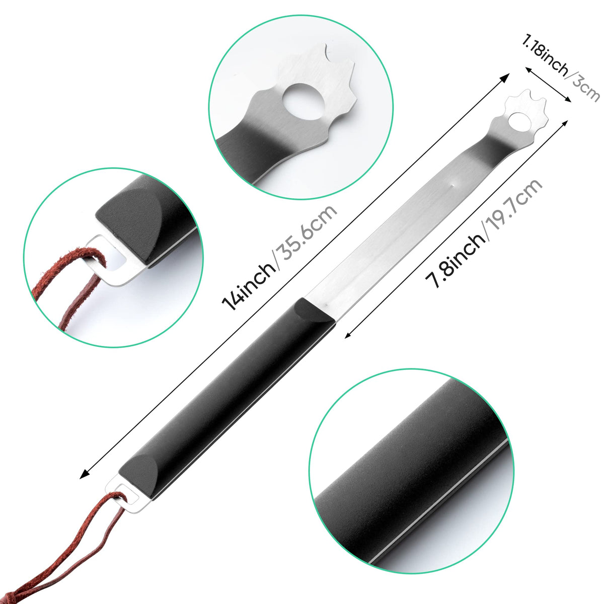DAILY KISN Grill scraper with hang loop for easy storage after grilling
