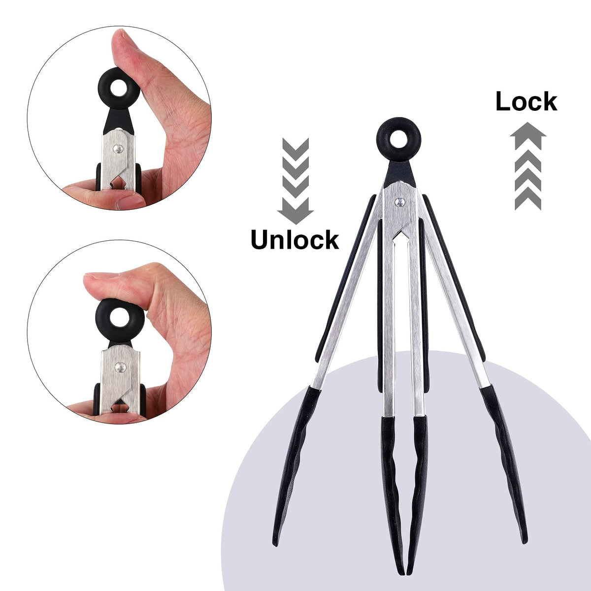 Daily Kisn 12 inch silicone-tipped tongs for grilling large cuts confidently.