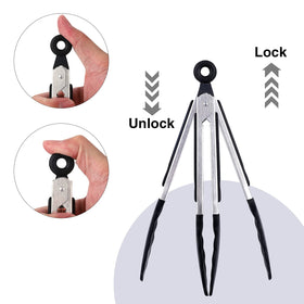 Daily Kisn 12 inch silicone-tipped tongs for grilling large cuts confidently.