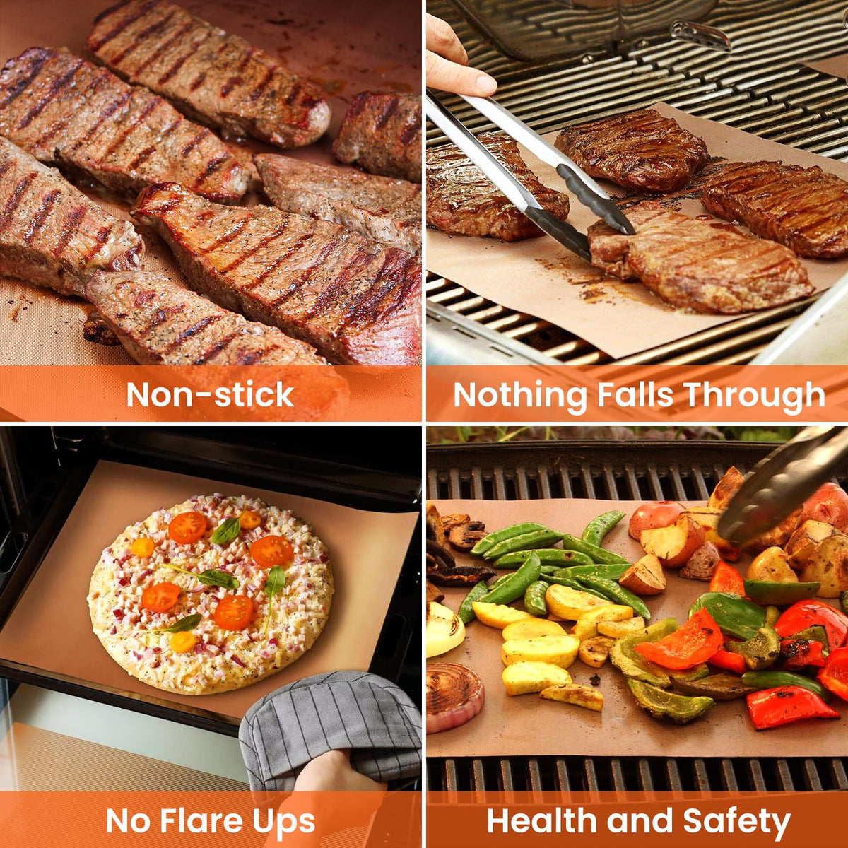 Dailyart copper grill mat cut-to-fit size for perfect fit on any grill.