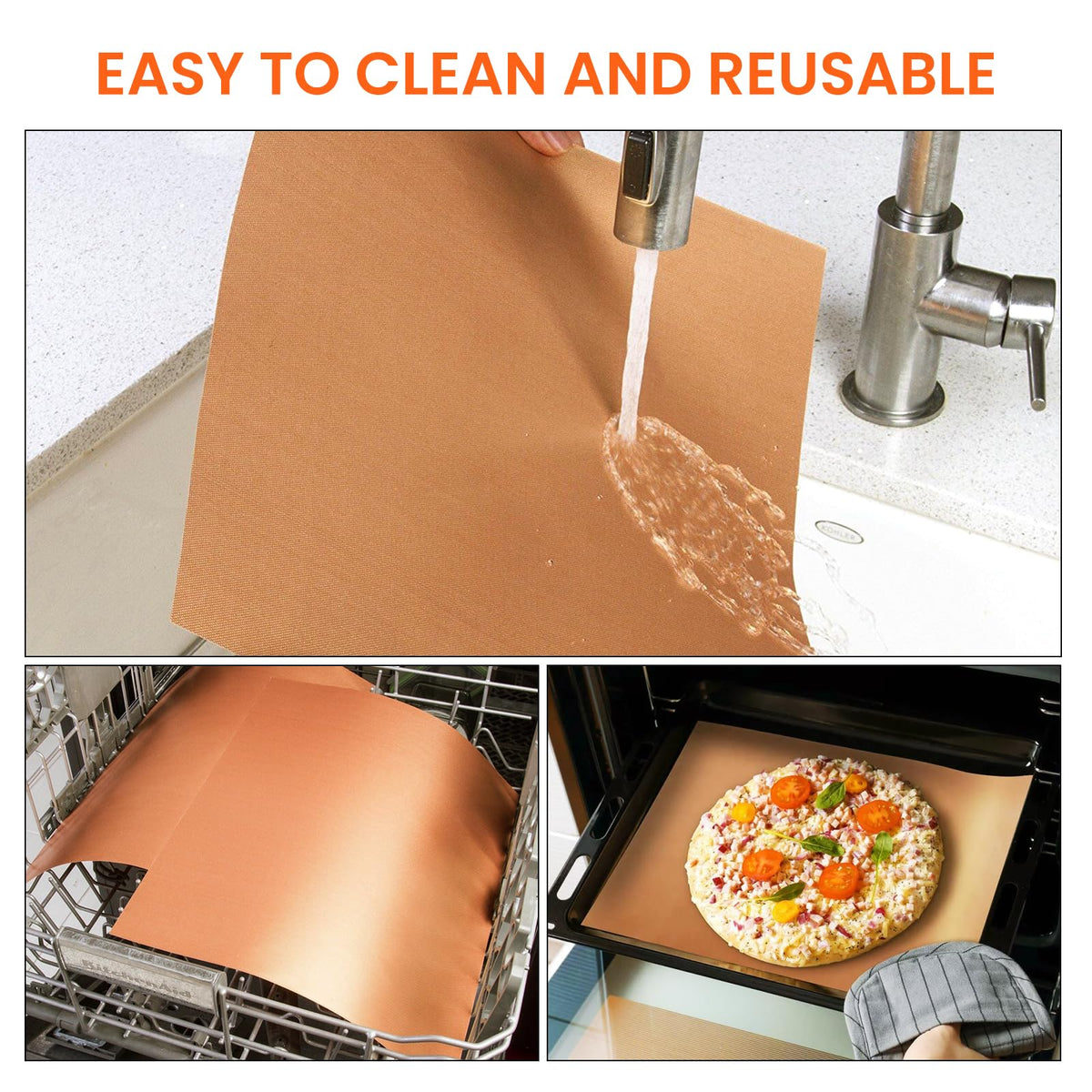 Dailyart copper grill mat easy-clean surface for quick cleanup after grilling.