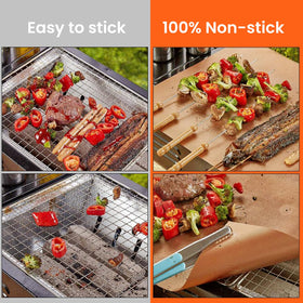 Dailyart copper grill mat heat-resistance up to 500°F for versatile cooking.