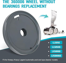 Dairrr Fuuu 360006 wheel for Pentair Legend LL505GG boosts cleaning in tight corners