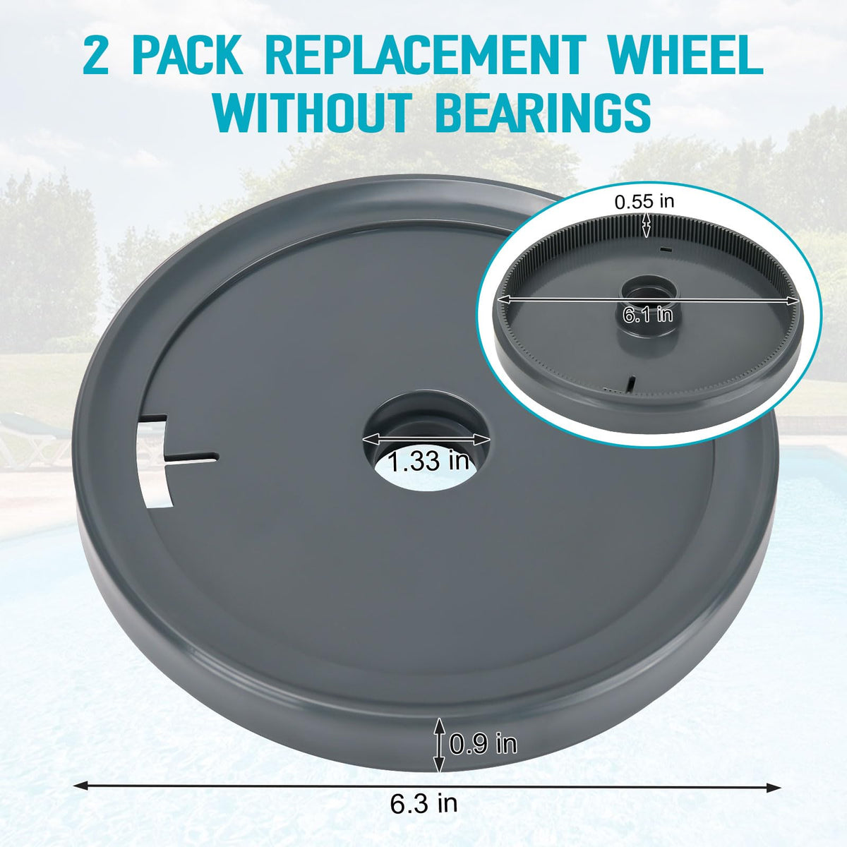 Dairrr Fuuu 360006 wheel for Pentair Legend LX5000G enhances pool maneuverability