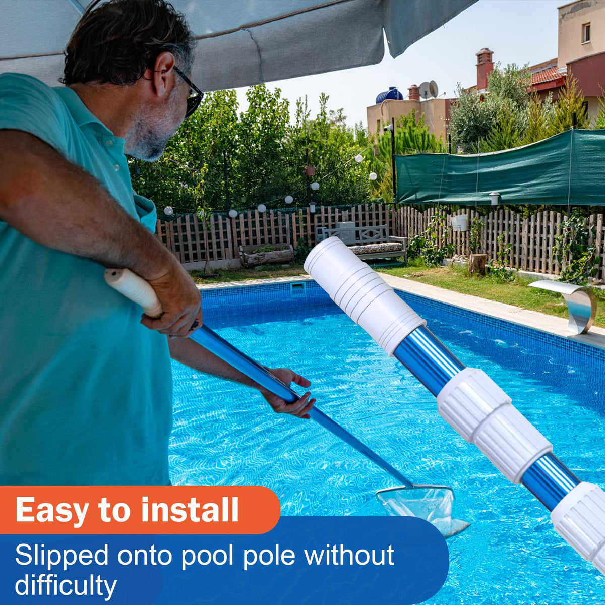 Easy-installation process showing Dairrr Fuuu pool pole grip fitting onto a pole