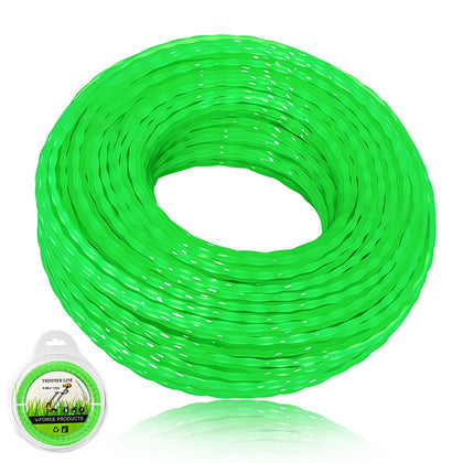 Dairrr Fuuu T-03866 twisted string line shown with universal-fit compatibility for Makita trimmers.
