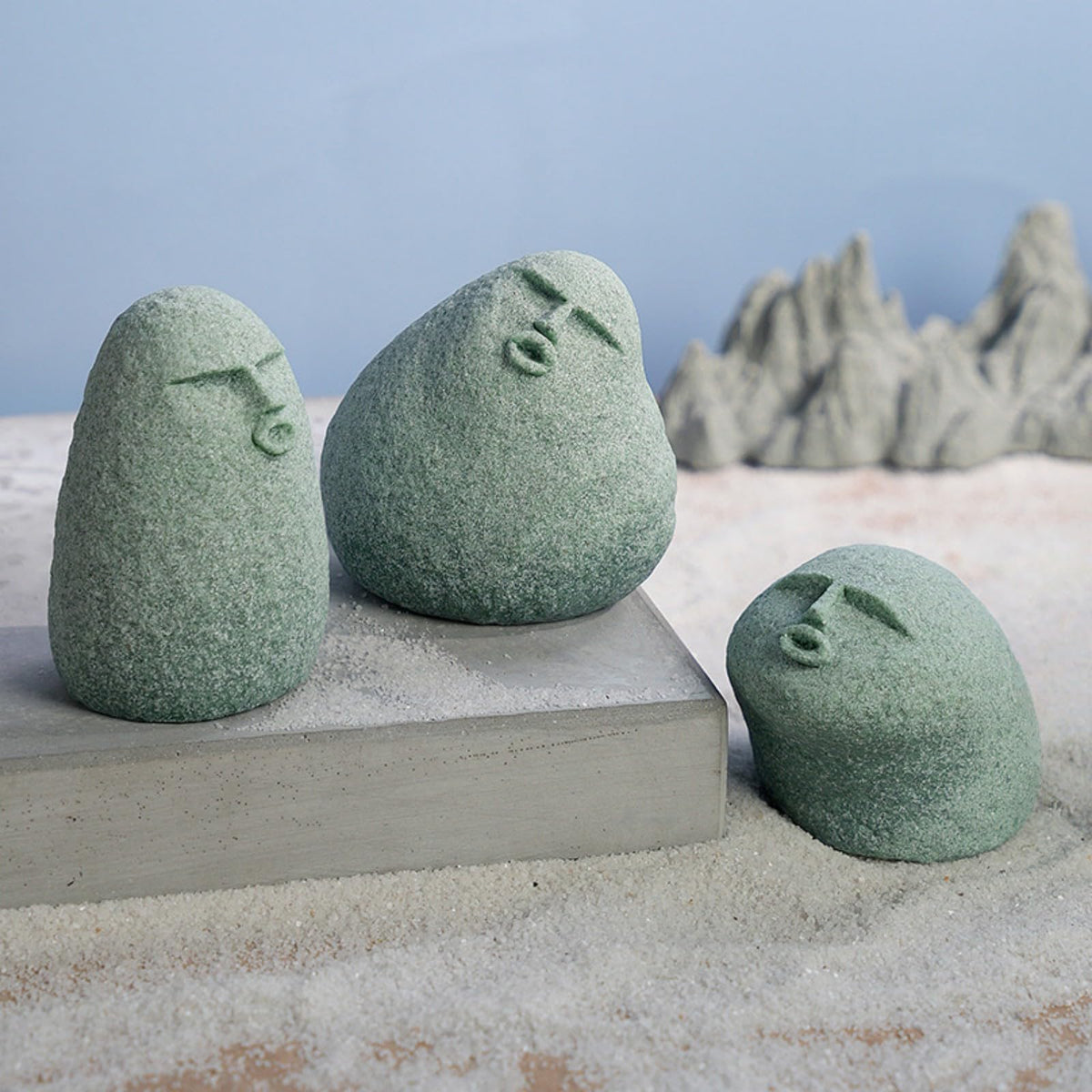 Daisylily stone man indoor shelf decor for a quirky touch.
