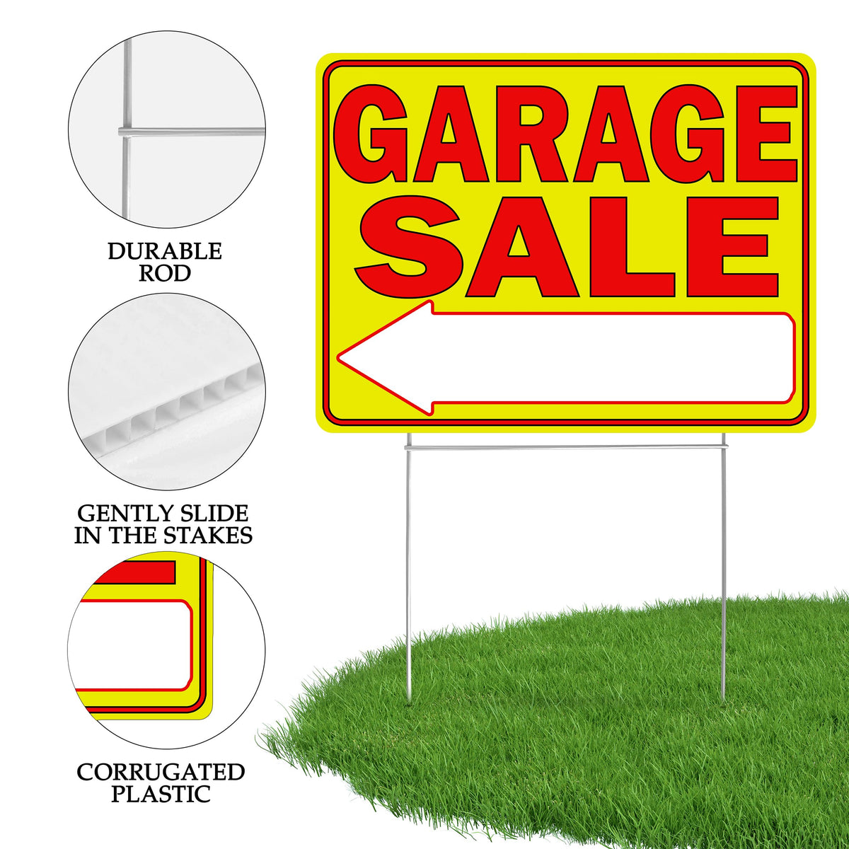DAJDC double-sided yard sign with stakes for stable outdoor placement