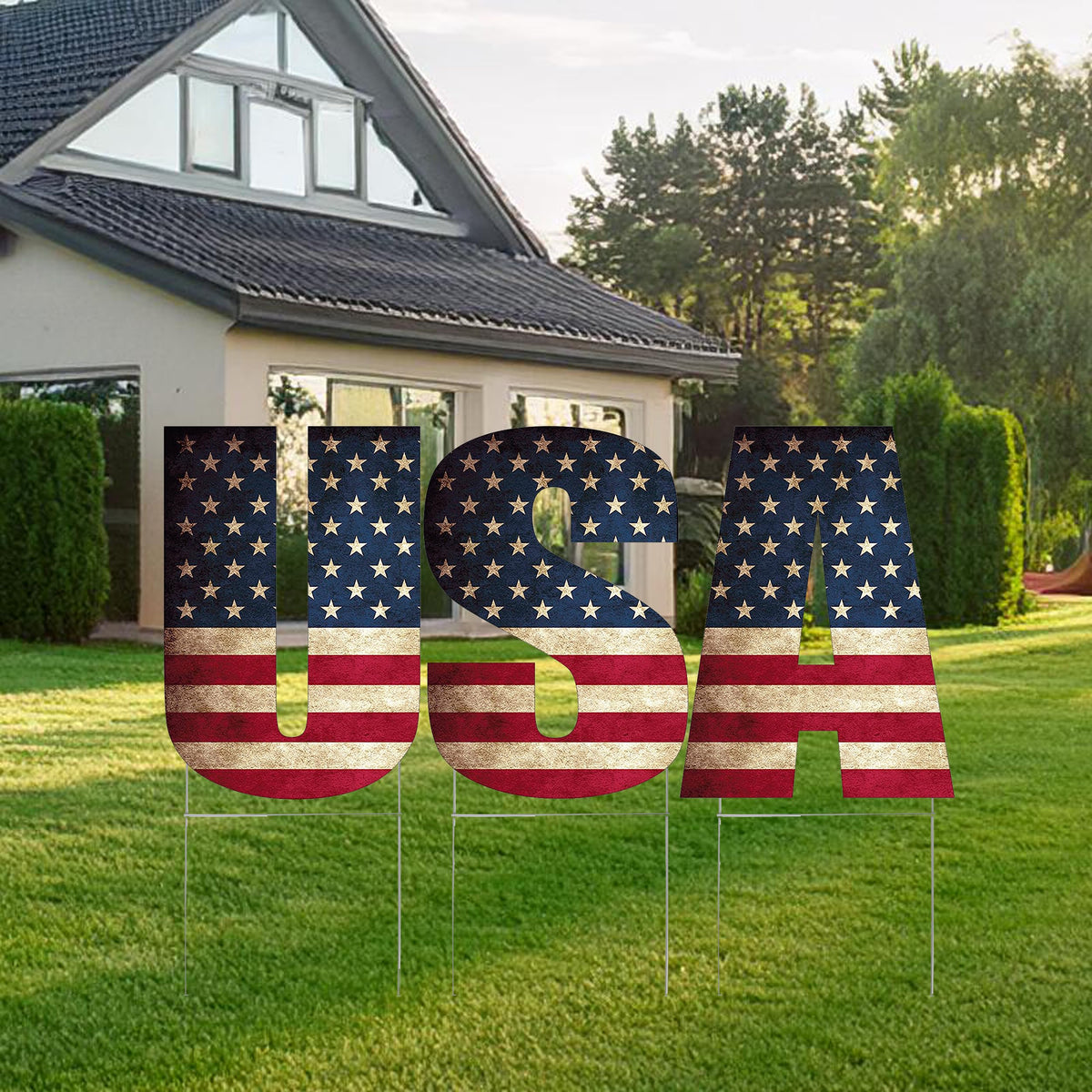 DAJDC USA flag decor ideal for front door or tree hangs
