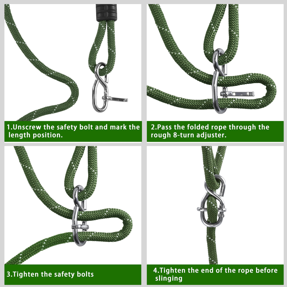 Dakzhou green 7-25ft rope blends with outdoor spaces