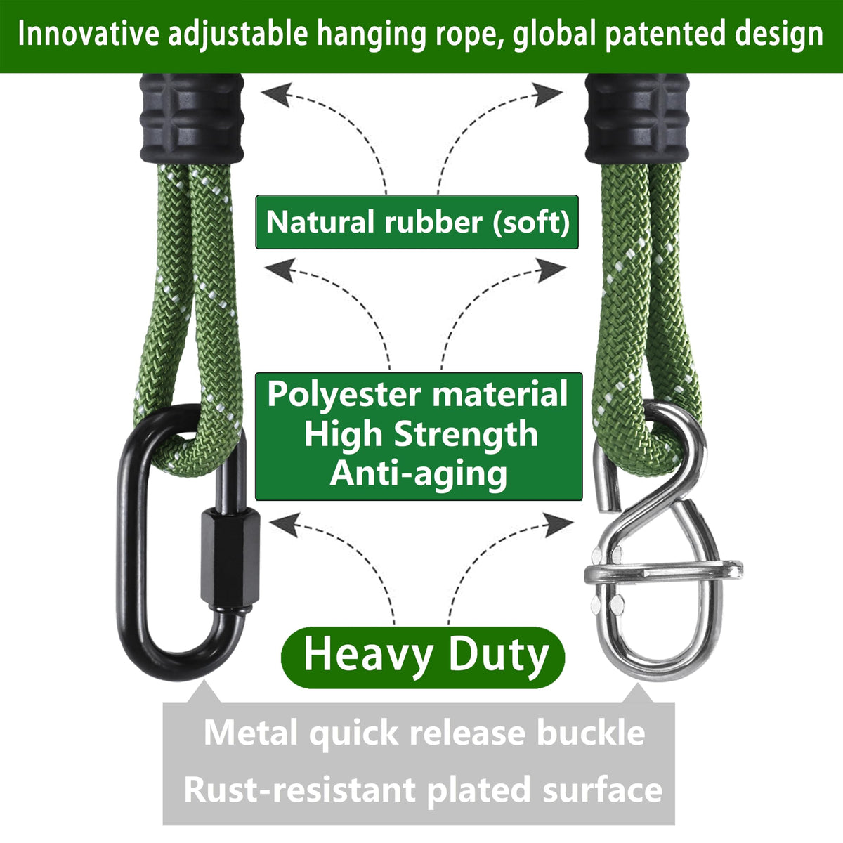 Dakzhou hanging straps secure to a branch for quick setup