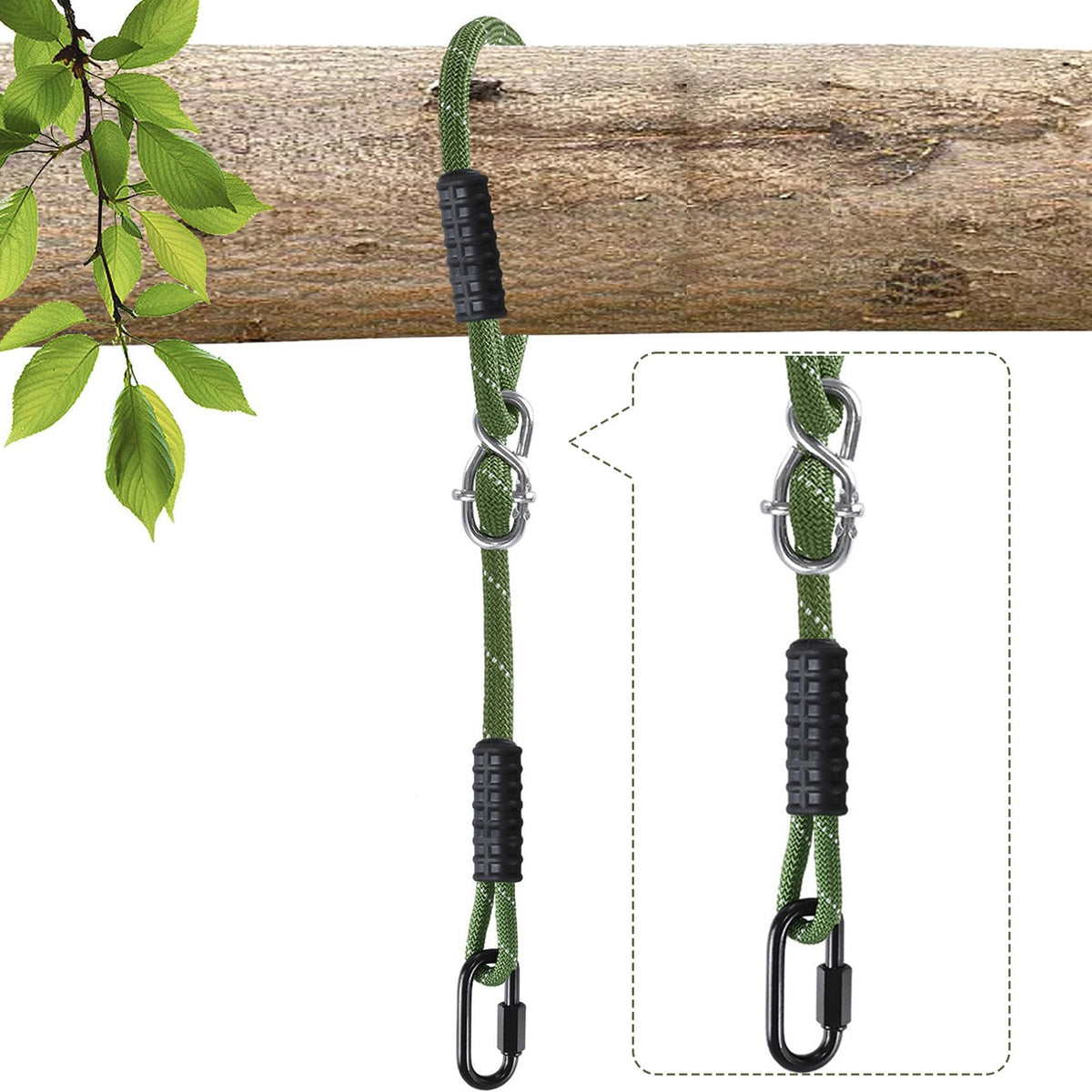 Dakzhou heavy-duty tree swing rope package – durable materials for outdoor use.