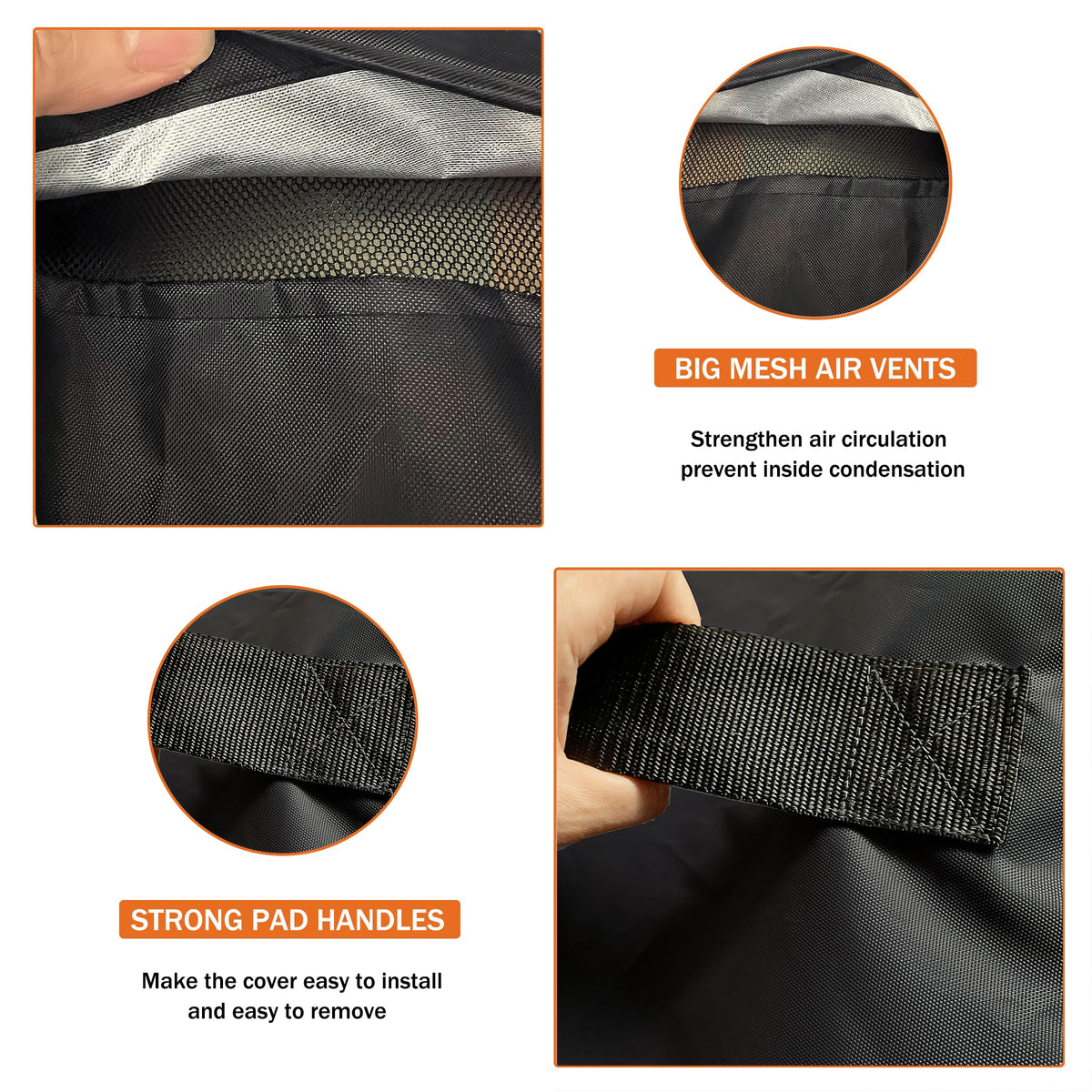 Dalema handles enable easy on-off fitting for quick protection.