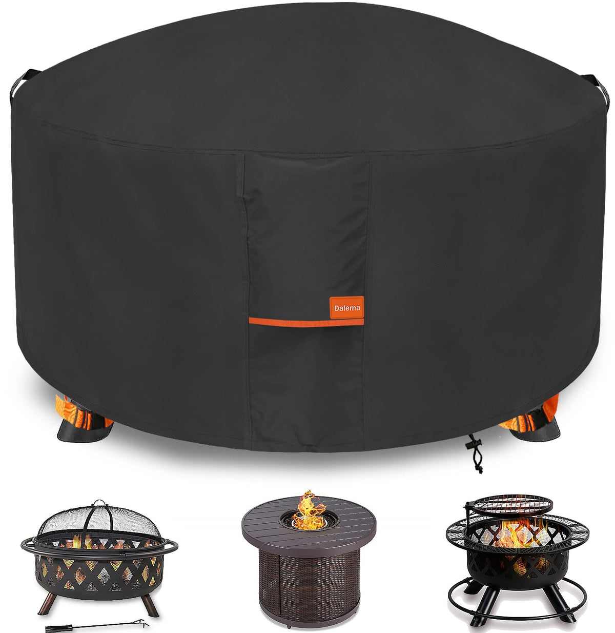Dalema round fire pit cover 38-inch diameter protects against rain and dust