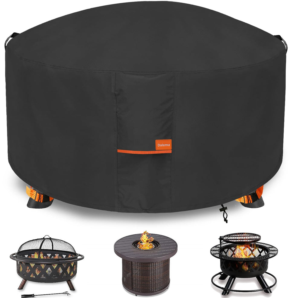 Dalema fire pit cover round 42-inch diameter shields your pit from rain and debris.