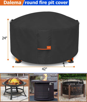 Dalema waterproof Oxford 600D cover keeps outdoor fire pits dry and protected.