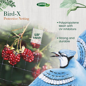 Dalen Bird-X mesh netting deterring birds across the garden