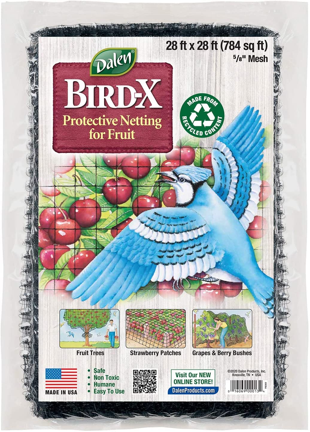 Dalen Bird-X netting over a fruit tree providing protection while allowing light.