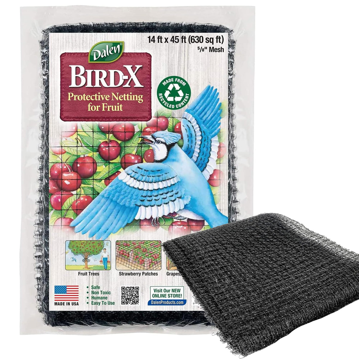 Dalen Bird-X protective mesh netting overview shielding fruits and vegetables