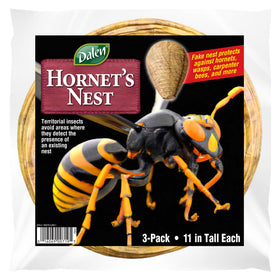 Dalen Hornet's Nest 11in hive outdoors for deterrence against wasps and hornets.