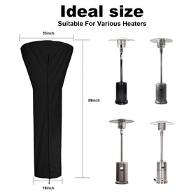 Dalianlc patio heater cover showing upgraded zipper for durability