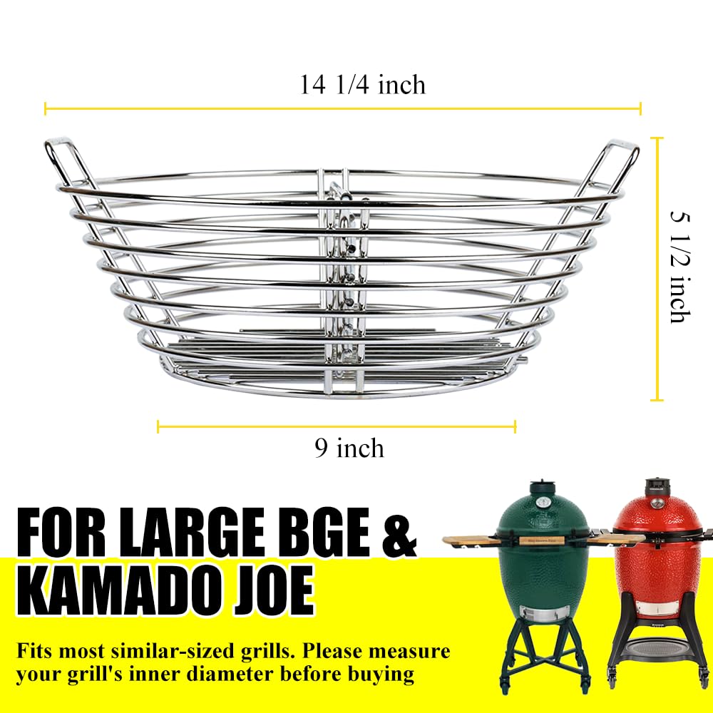 Dallden Charcoal Ash Basket top-down view highlights airflow for even burning.