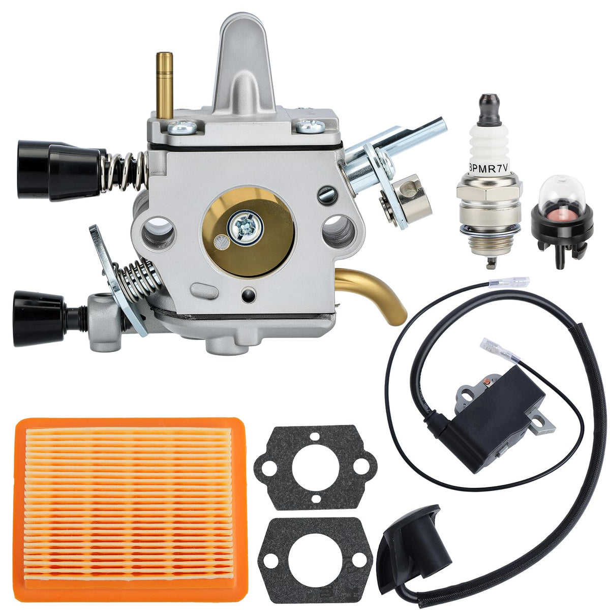 Dalom FS250 carburetor assembly for Stihl trimmers improves fuel flow and reliability