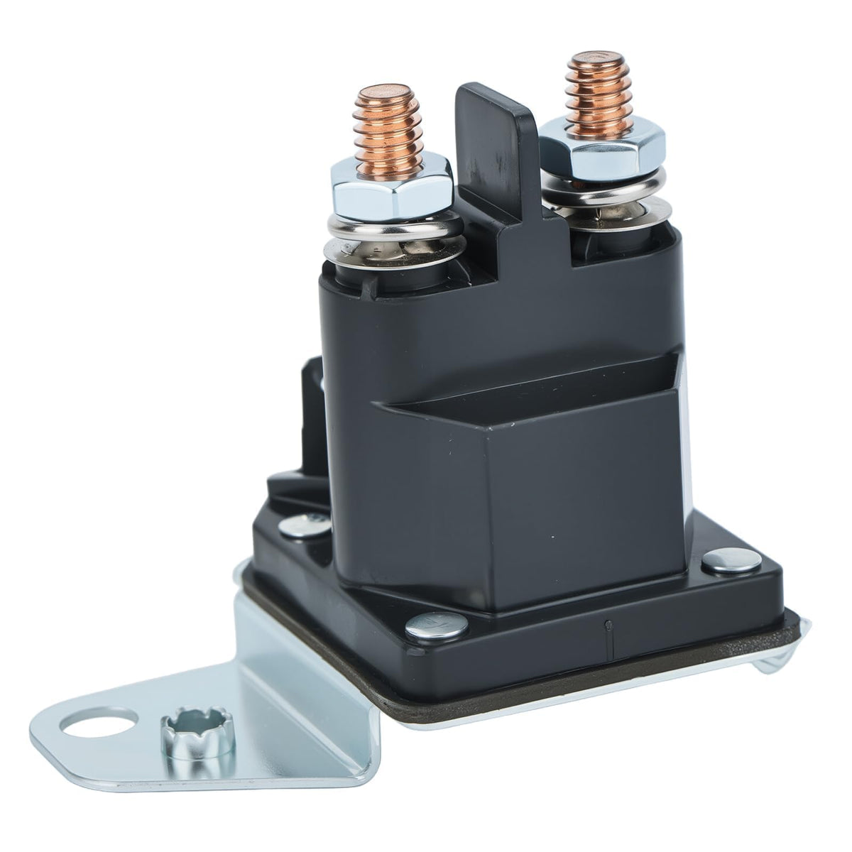 Dalom intermittent-duty solenoid with four terminals for stable mower ignition.