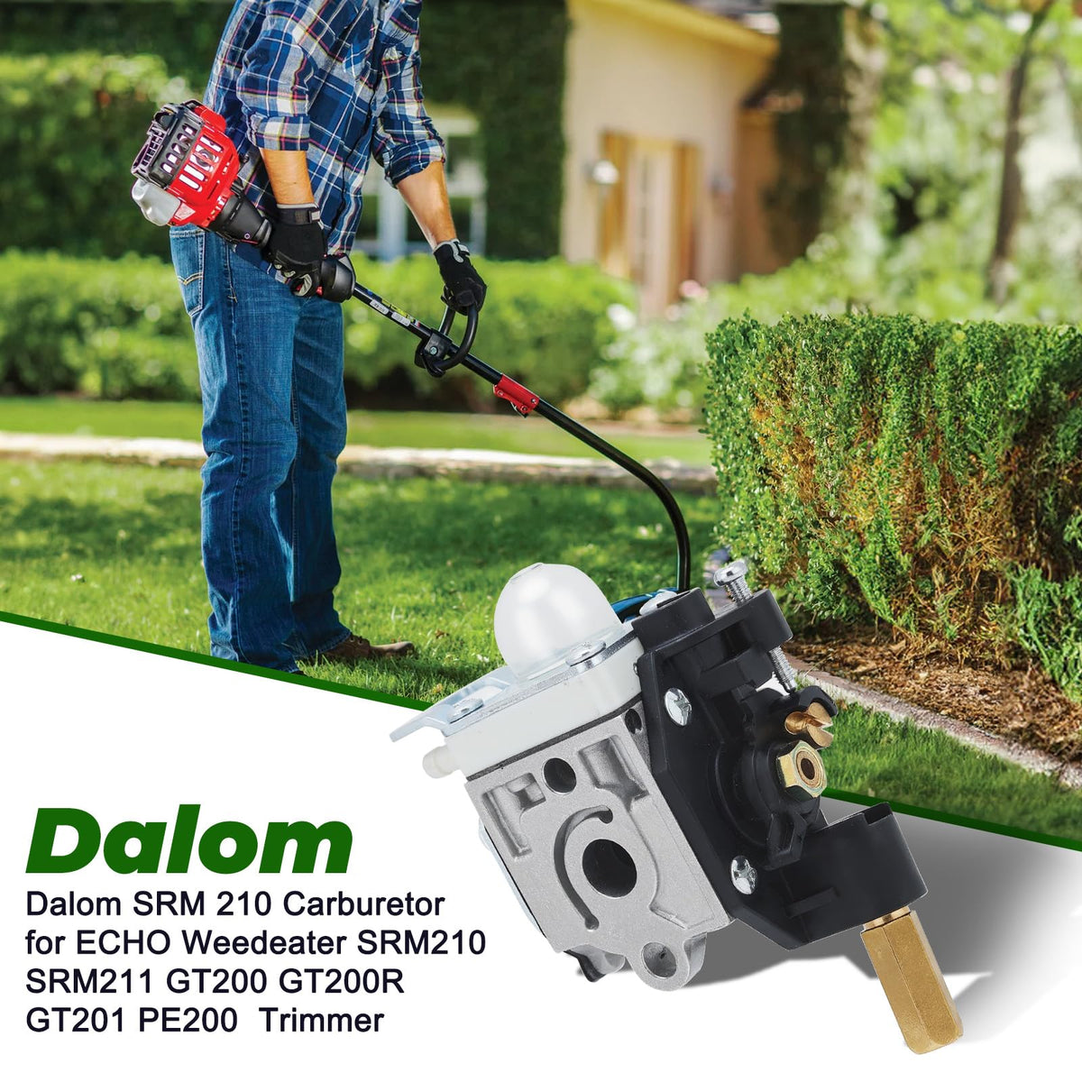 Dalom SRM210 carburetor gasket kit ensures tight seals and leak prevention.